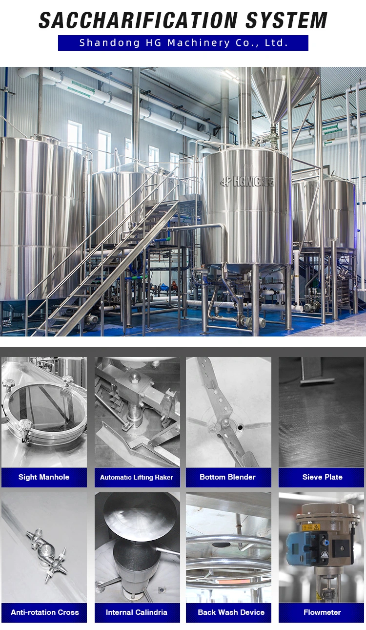 2000L 5000L Factory Customized Turnkey Project Craft Beer Brewing Equipment Stainless Steel Brewhouse